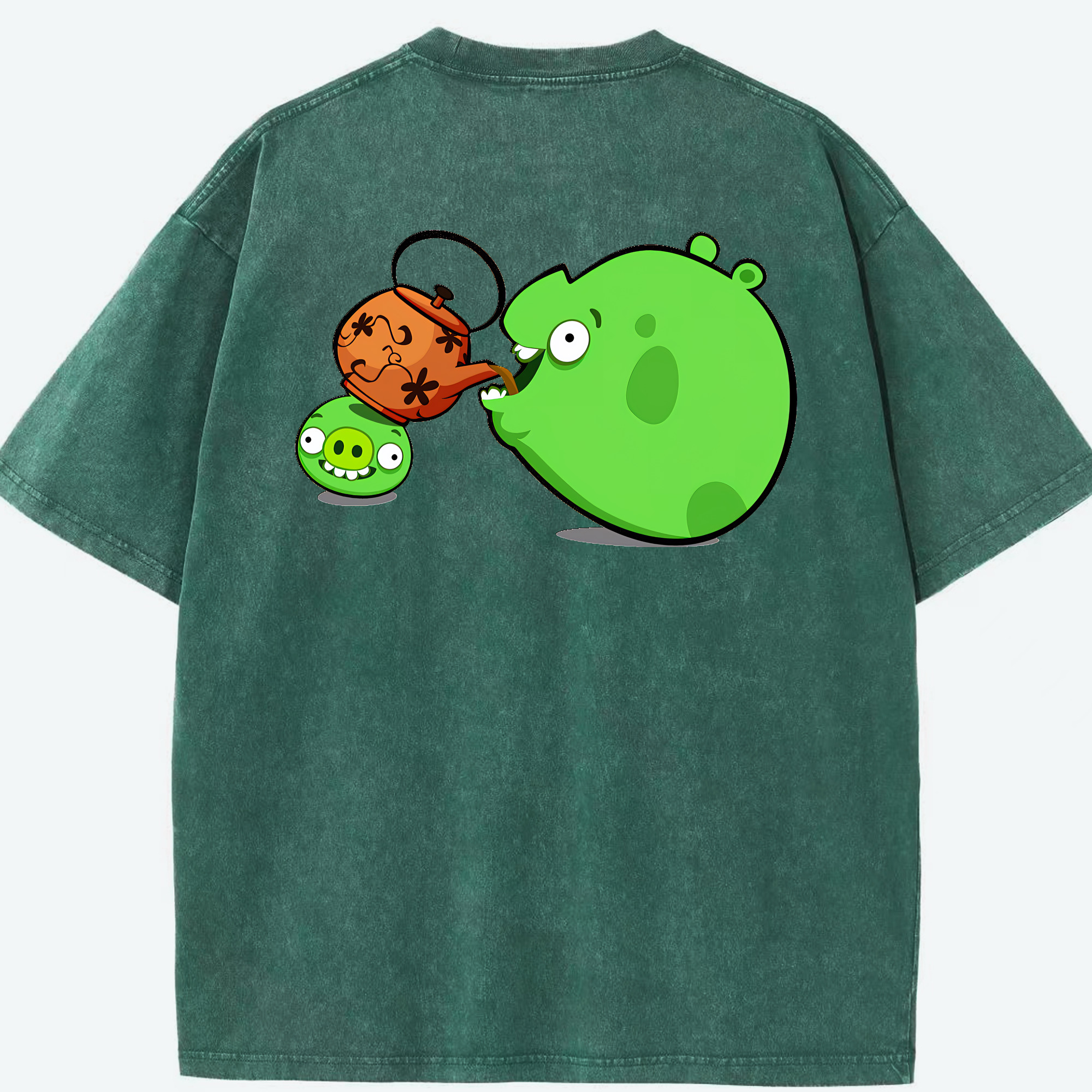 （画像用） Angry Birds アングリーバード 綿100% ヴィンテージ風 半袖Tシャツ（背面プリント）